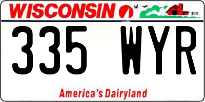 WI license plate 335WYR