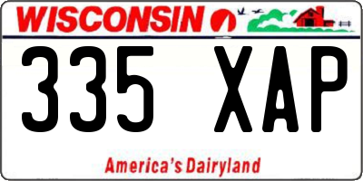 WI license plate 335XAP