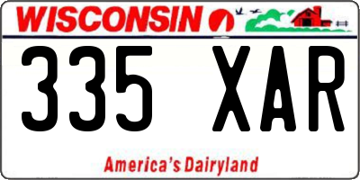 WI license plate 335XAR