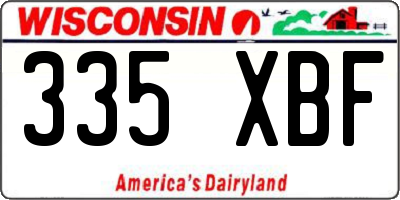 WI license plate 335XBF