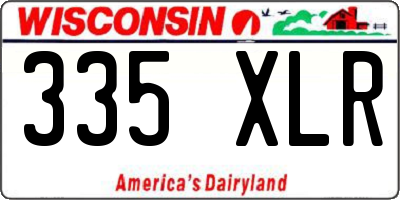 WI license plate 335XLR