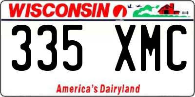 WI license plate 335XMC