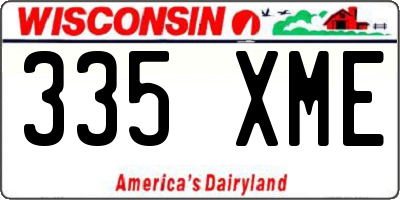 WI license plate 335XME