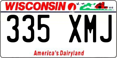 WI license plate 335XMJ