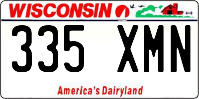 WI license plate 335XMN