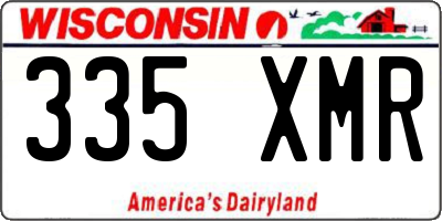 WI license plate 335XMR