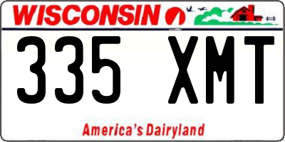 WI license plate 335XMT