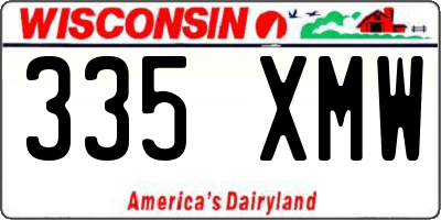 WI license plate 335XMW