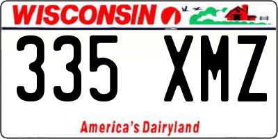 WI license plate 335XMZ