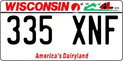 WI license plate 335XNF