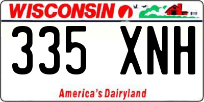 WI license plate 335XNH