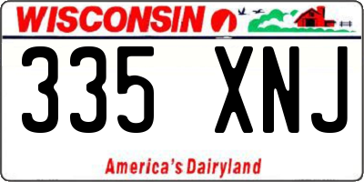 WI license plate 335XNJ