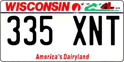WI license plate 335XNT