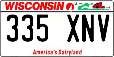WI license plate 335XNV