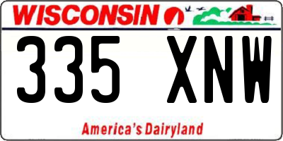 WI license plate 335XNW