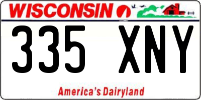 WI license plate 335XNY