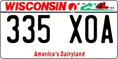WI license plate 335XOA