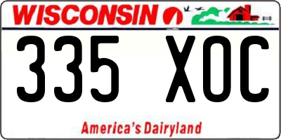 WI license plate 335XOC