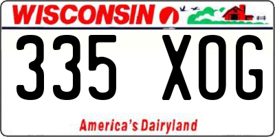 WI license plate 335XOG
