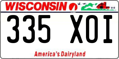 WI license plate 335XOI