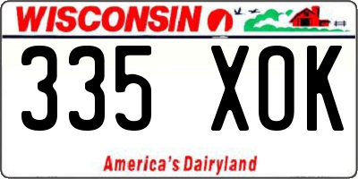 WI license plate 335XOK