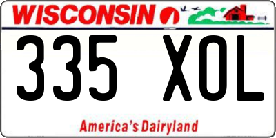 WI license plate 335XOL