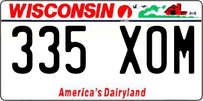 WI license plate 335XOM