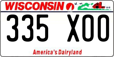WI license plate 335XOO
