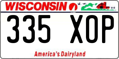 WI license plate 335XOP