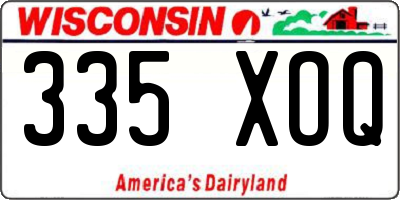 WI license plate 335XOQ