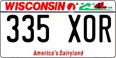 WI license plate 335XOR