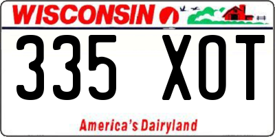 WI license plate 335XOT