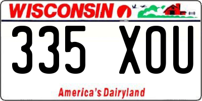 WI license plate 335XOU