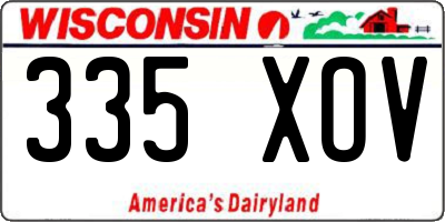 WI license plate 335XOV
