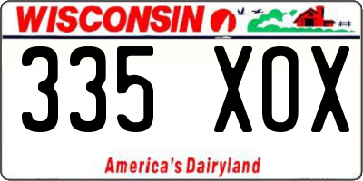 WI license plate 335XOX