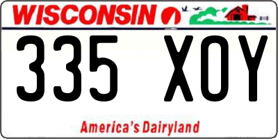WI license plate 335XOY