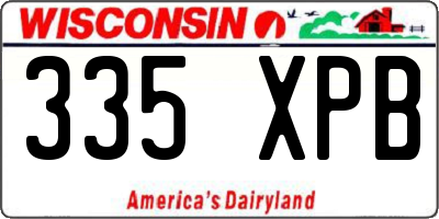 WI license plate 335XPB