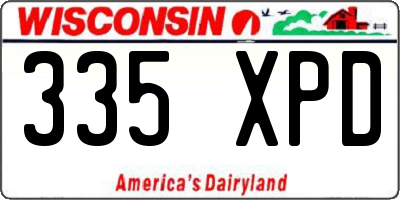 WI license plate 335XPD