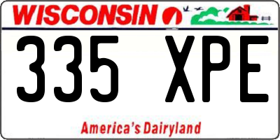 WI license plate 335XPE