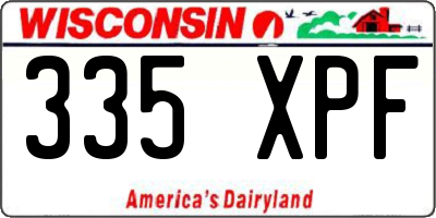 WI license plate 335XPF