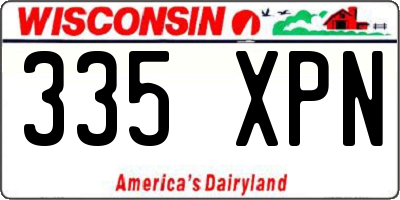 WI license plate 335XPN