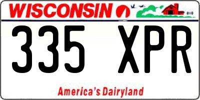 WI license plate 335XPR