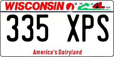 WI license plate 335XPS