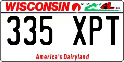 WI license plate 335XPT