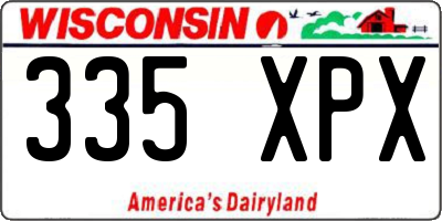 WI license plate 335XPX