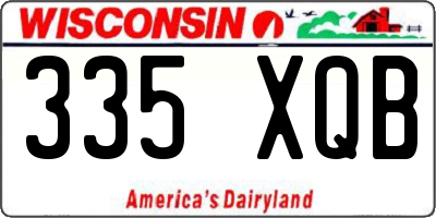 WI license plate 335XQB