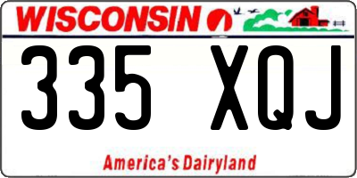 WI license plate 335XQJ