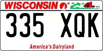 WI license plate 335XQK