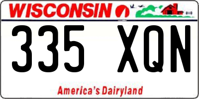 WI license plate 335XQN