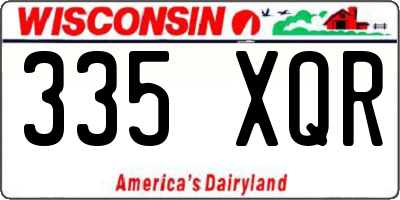 WI license plate 335XQR